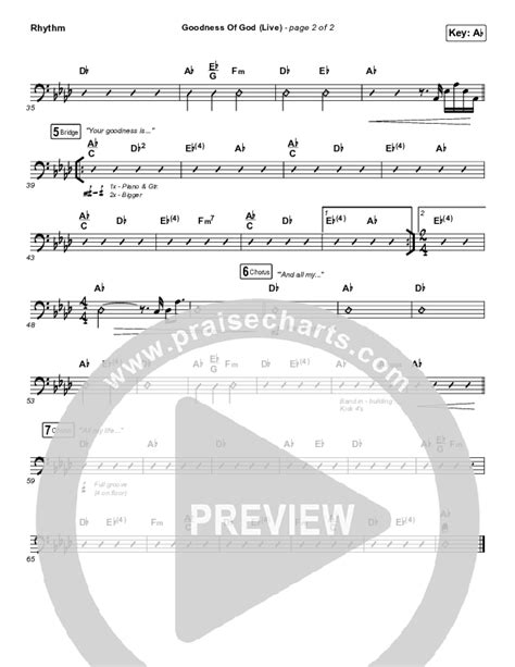 Goodness Of God Live Sheet Music Pdf Cece Winans Praisecharts