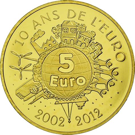 Frankreich 5 Euro Gold Münze Säerin 10 Jahre Euro 2012 euro