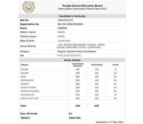 Pseb Result 2025 Check Punjab Board Result Class 5 8 10 12