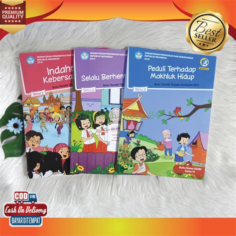 Jual [cod] Buku Paket Pelajaran Kelas 4 Sd Mi ~ Semester 1 Dan 2 Lengkap Tema 1 Sampai 9