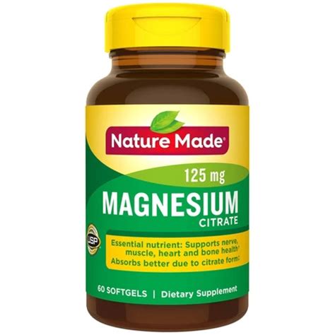 Nature Made Magnesium Citrate Dietary Supplement Liquid Softgels - 60ct ...