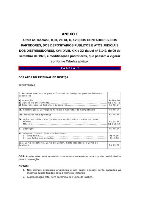 PDF Anexos I E II Da Lei 19 Sinoregpr Org Br Anexo I Altera As