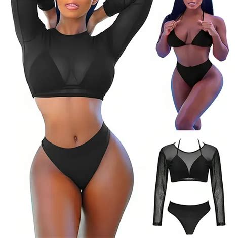 Bikini De Estilo Clásico Sexy Color Sólido Meses sin intereses