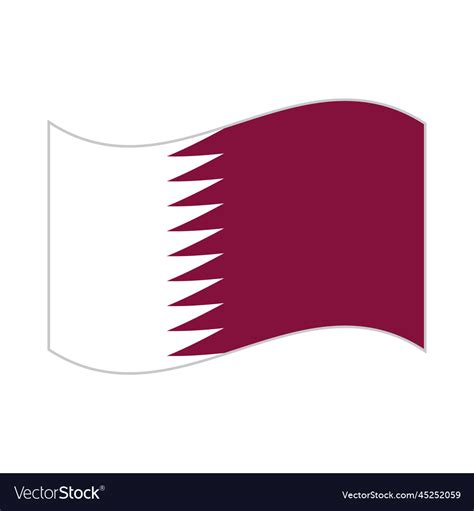 Fluttering qatar flag icon Royalty Free Vector Image