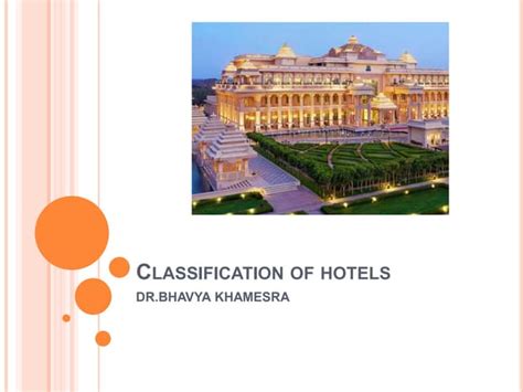 Classification Of Hotels Ppt