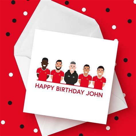 Personalised Man United Birthday Card United Birthday Man Etsy Uk