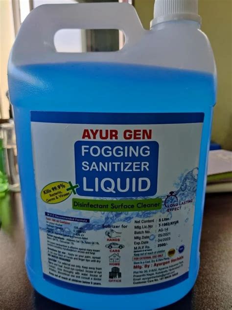 Disinfectant Fogging Sanitizer Liquid At Rs Can Hand Sanitizer In