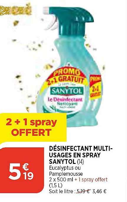 Promo Désinfectant Multi usages En Spray Sanytol chez Maximarché