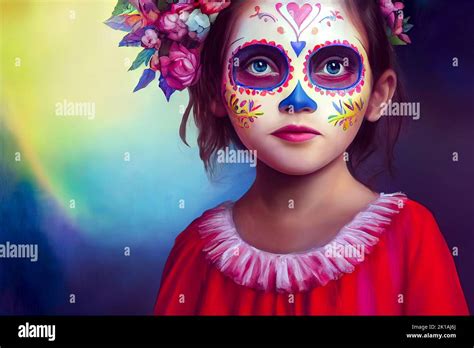 Maquillage Visage Halloween Petite Fille Banque De Photographies Et D