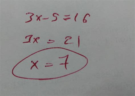 3x - 5 = 16 olduğuna göre, x kaçtır? - Eodev.com
