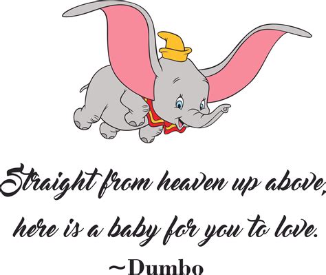 Straight From Heaven Dumbo Flying Customized Wall Decal Custom Vinyl