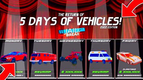 Roblox Jailbreak Days Vehicles Update Is Here Youtube