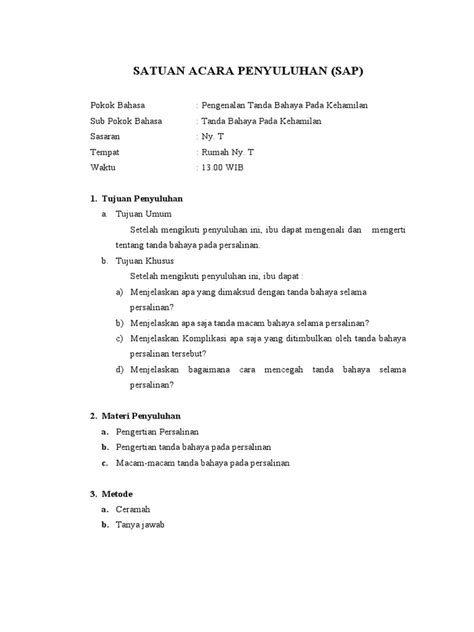 Tanda Bahaya Persalinan Pdf
