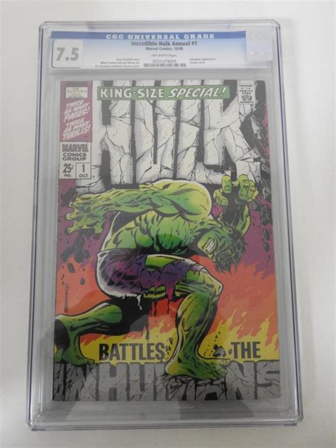 The Incredible Hulk Annual 1 1968 CGC 7 5 OW Pages Comic Books