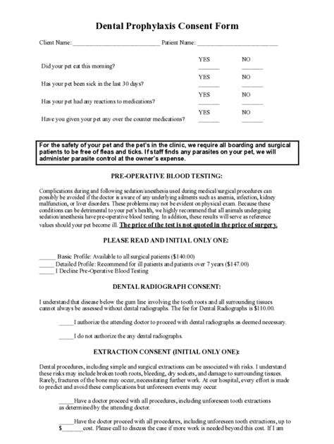 Fillable Online Dental Consent Form Updated Fax Email Print Pdffiller