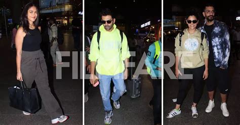 Mrunal Thakur Kartik Aaryan And Others Get Clicked At The Airport See