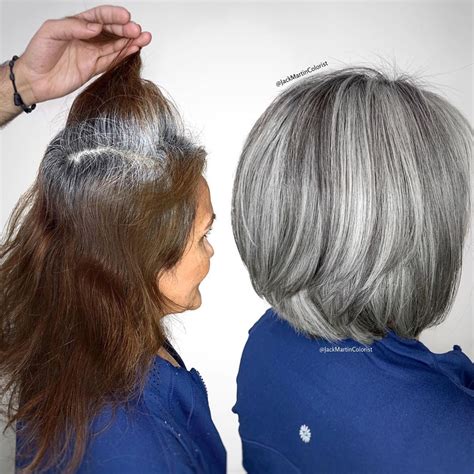 This Beautiful Client Came To Me Seeking Gray Silver Color To Blend And Match Her Gray Roots So