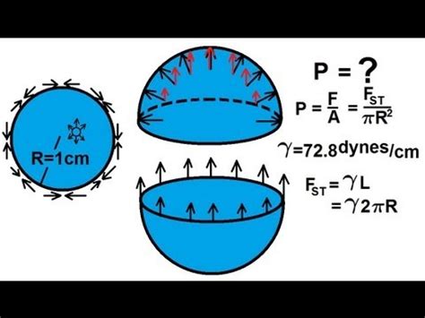 Physics Mechanics Fluid Statics Of Surface Tension Pressure