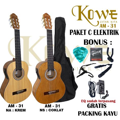 Jual Gitar Clasic 3 4 Merk KOWE Akustik Elektrik 7545r ORIGINAL Product