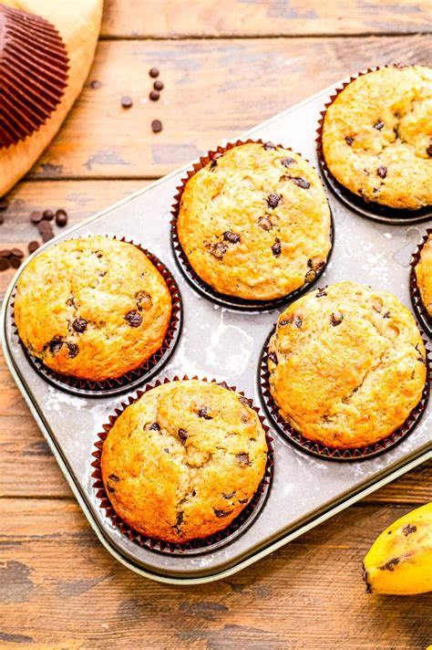 Easy Chocolate Chip Banana Muffins Julies Eats And Treats