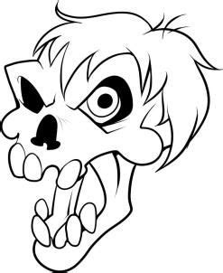 How To Draw A Zombie Skull Step By Step Skulls Pop Culture Free