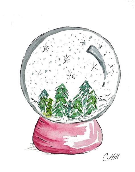 Watercolor Snow Globe Digital Download Artwork - Etsy