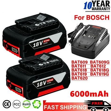 V Battery Ah For Bosch Electric Drill V Rechargeable Li Ion