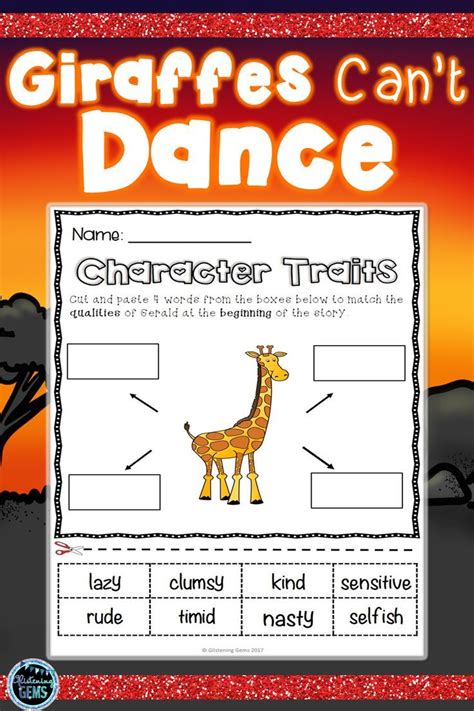 Giraffes Can T Dance Character Traits First Day Of School Activities Giraffes Cant Dance