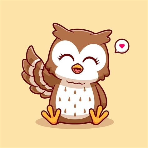 Free Vector | Cute Owl Waving Hand Cartoon Vector Icon Illustration ...