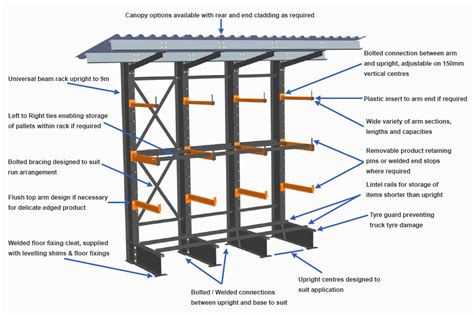 Warehouse Adjustable Heavy Duty Outdoor Cantilever Steel Pipe Rack