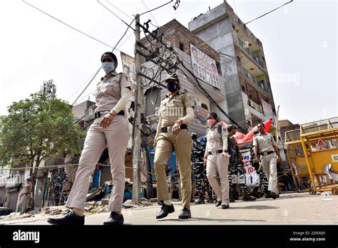 New Delhi India April Police Personnel Deployed At Jahangirpuri