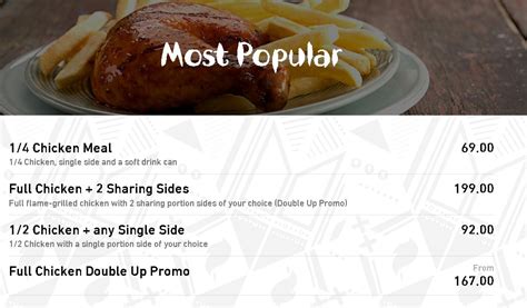 Nando’s ZA Menu Prices