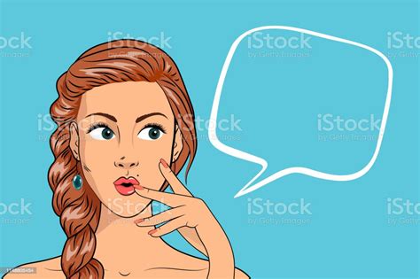 Beautiful Thinking Woman Speech Bubble Blank Advertising Poster Of Sale