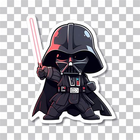 Chibi Darth Vader With Lightsaber Star Wars Sticker Star Wars