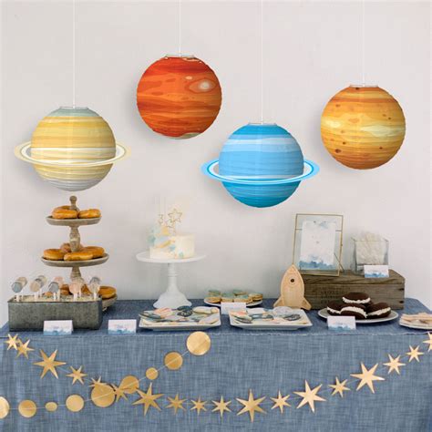 Planets Paper Lanterns Eight Planet Theme Happy Birthday Party Decorations Kids Outer Space ...