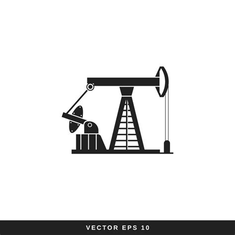 crude oil or rig silhouette icon logo design 23006177 Vector Art at ...