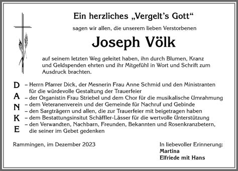 Traueranzeigen Von Joseph V Lk Augsburger Allgemeine Zeitung