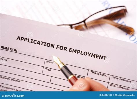 Completing An Employment Application Stock Photography Image 24314992