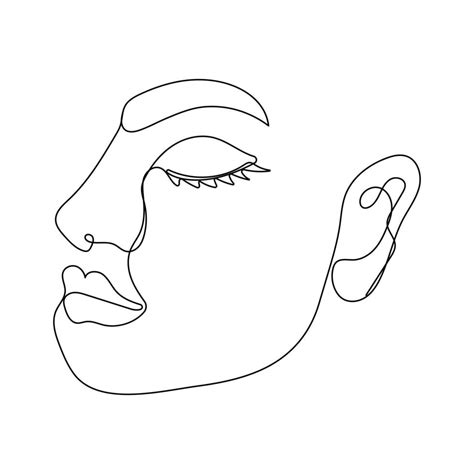 Continu Un Ligne Dessin De Femme Visage 21748203 Telecharger