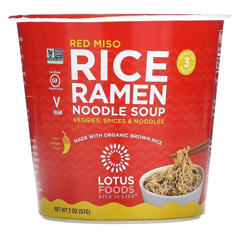 Lotus Foods Rice Ramen Noodle Soup Red Miso 2 Oz 57 G