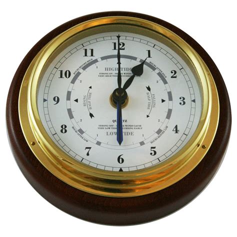 Ambient Weather 1434gu 22 Fischer Mahogany Wood And Brass Tide And Time Clock 6 1 2″ Knots