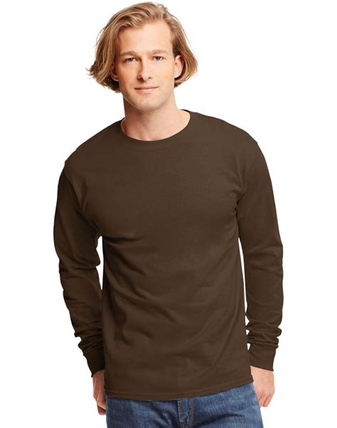 5586 Tagless Long Sleeve T Shirt Size Medium Dark Chocolate Brown