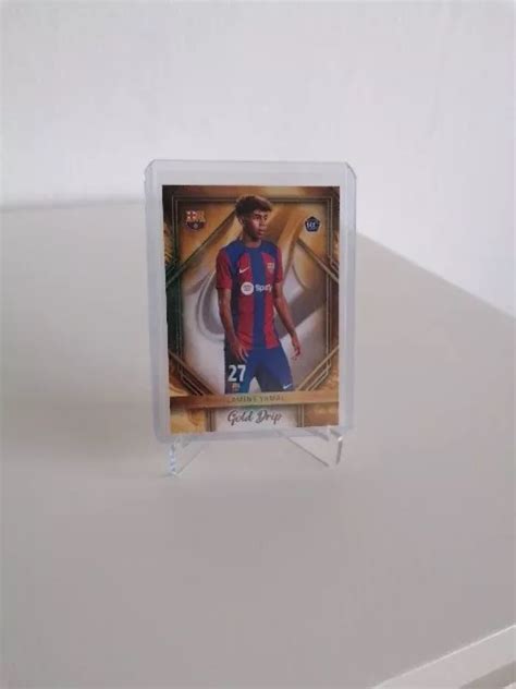 LAMINE YAMAL TOPPS FC Barcelona Team Set 2023 24 GOLD DRIP CARD ROOKIE