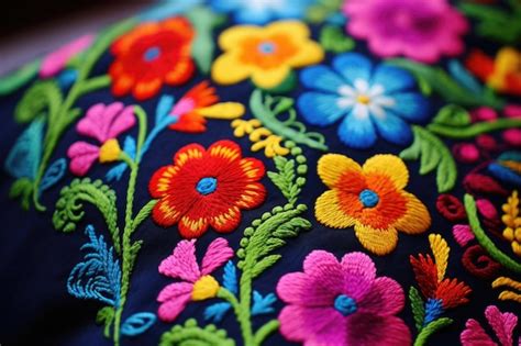 Bordados Mexicanos Y Diseños Tradicionales Foto Premium