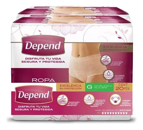 Depend Ropa Interior Mujer Para Incontinencia Talla Grande Meses