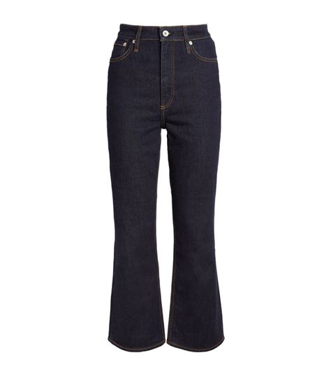 Rag Bone Blue Casey High Rise Flared Jeans Harrods UK