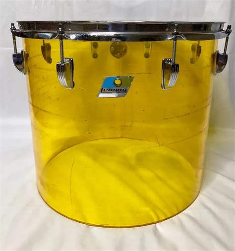 1970s Ludwig Vistalite 14x16 Concert Tom With Single Color Reverb