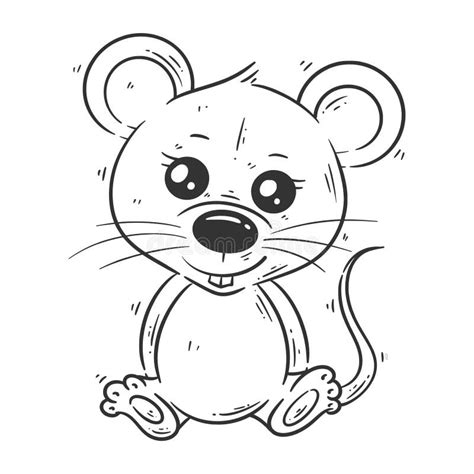 Dessin De Rat Mignon Assis Pour La Coloration Illustration De Vecteur