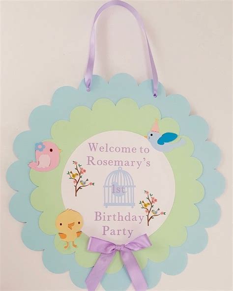 Bird Welcome Door Sign Birdparty Birdy Birdydecor Birddecor