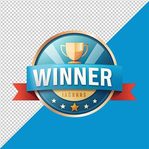 Premium PSD | Winner text logo on transparent background